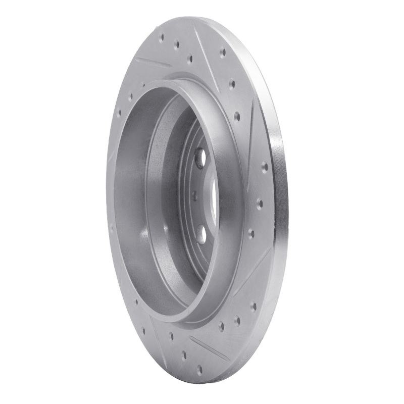 Volvo S60 Brake Rotor (1) - Rear Left - R1 Concepts - Drilled & Slotted - Silver - `99-`09